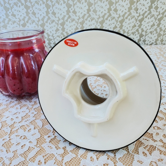 Snowman Candle Shade Topper Large 5" x 3.7" "Share the Joy" New Ceramic - Picture 7 of 9